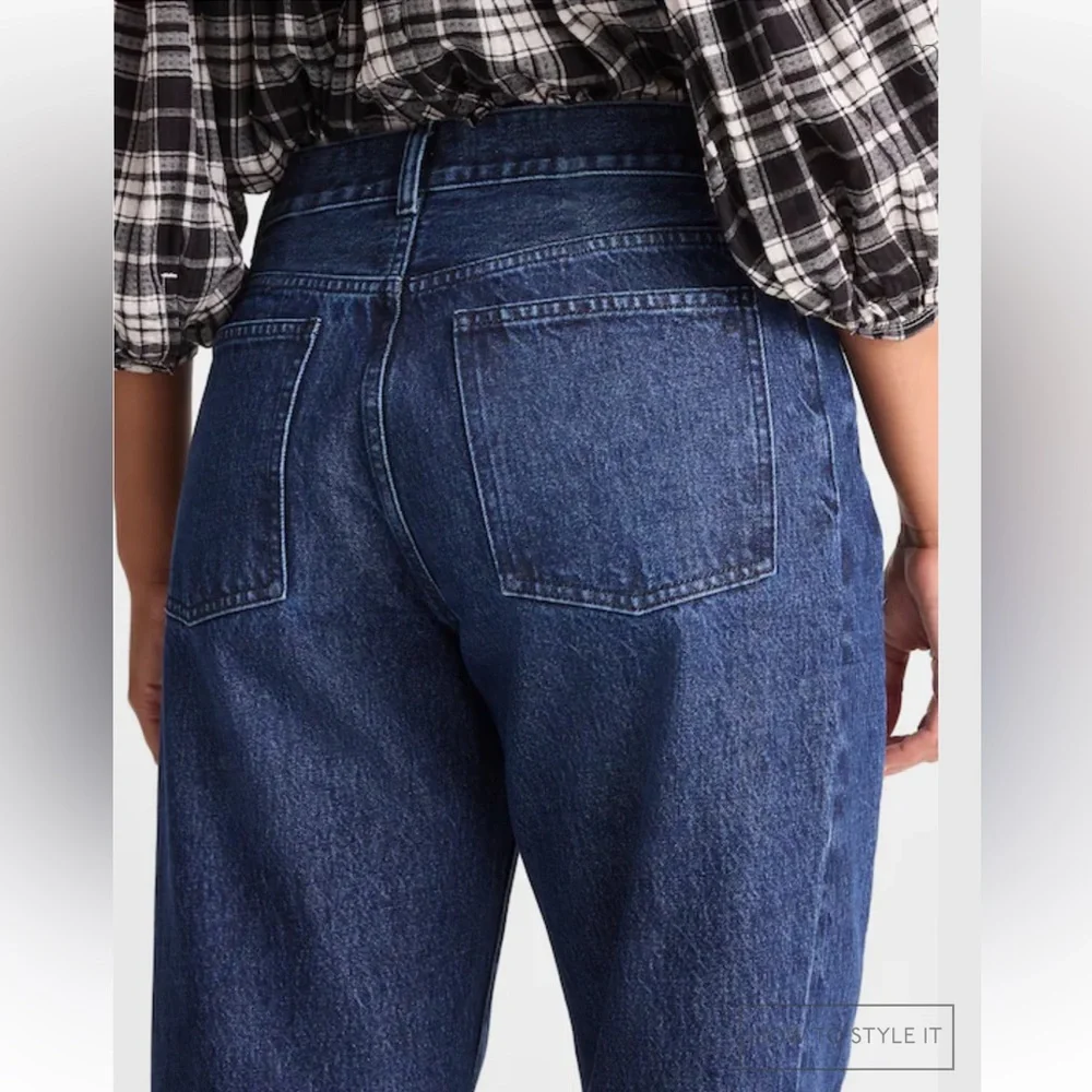NWT! Madewell The Curvy Pieced Barrel-Leg Jean in McKinney Wash orig $148 - Picture 4 of 9